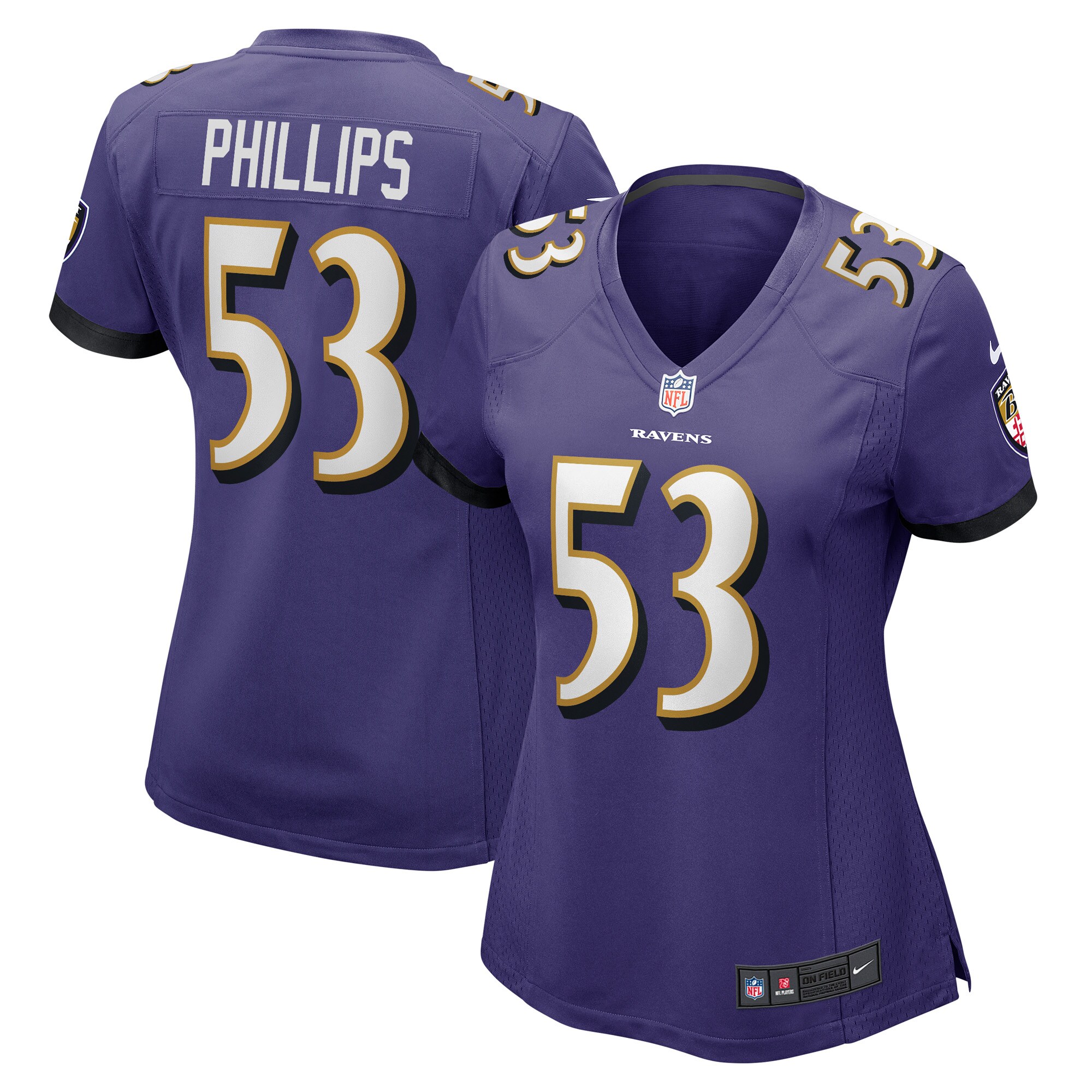 Del'Shawn Phillips Baltimore Ravens Women's Game Player Jersey - Purple