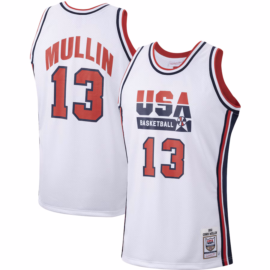 Men's USA Basketball Chris Mullin Mitchell & Ness White Authentic 1992 Jersey