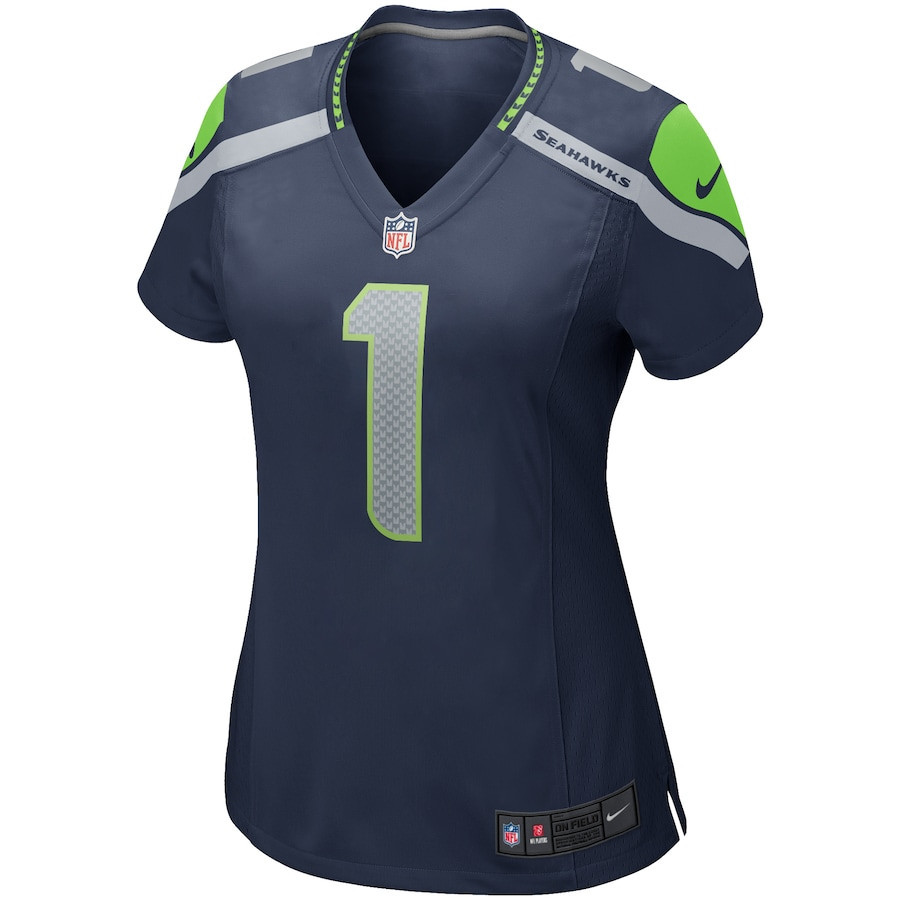 Warren Moon 1 Seattle Seahawks Women Game Retired Jersey - College Navy