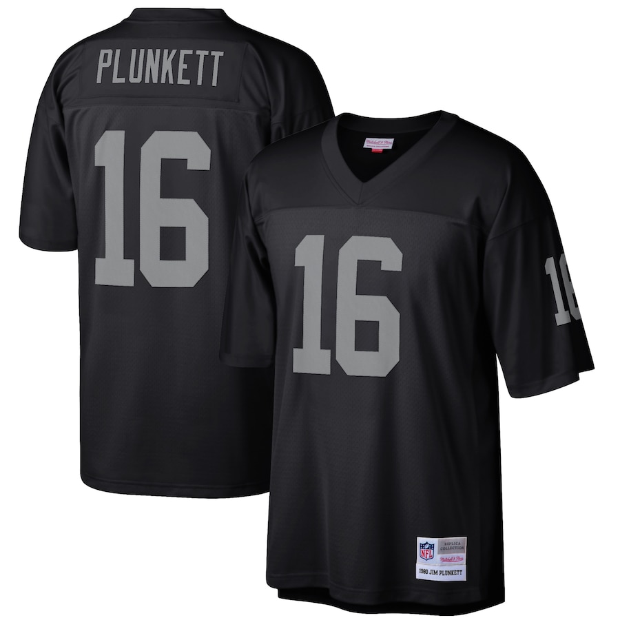 Mens Las Vegas Raiders Jim Plunkett Black Retired Player Legacy Replica Jersey