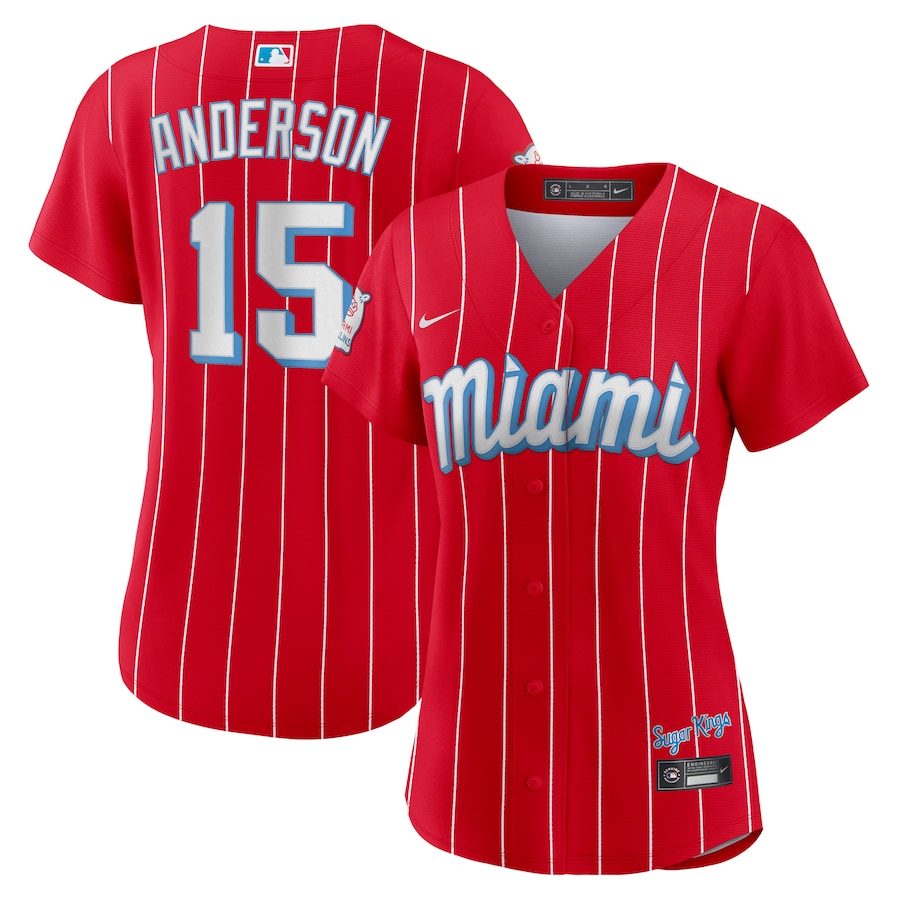 Youth Miami Marlins Brian Anderson Nike Red City Connect Replica Player Jersey