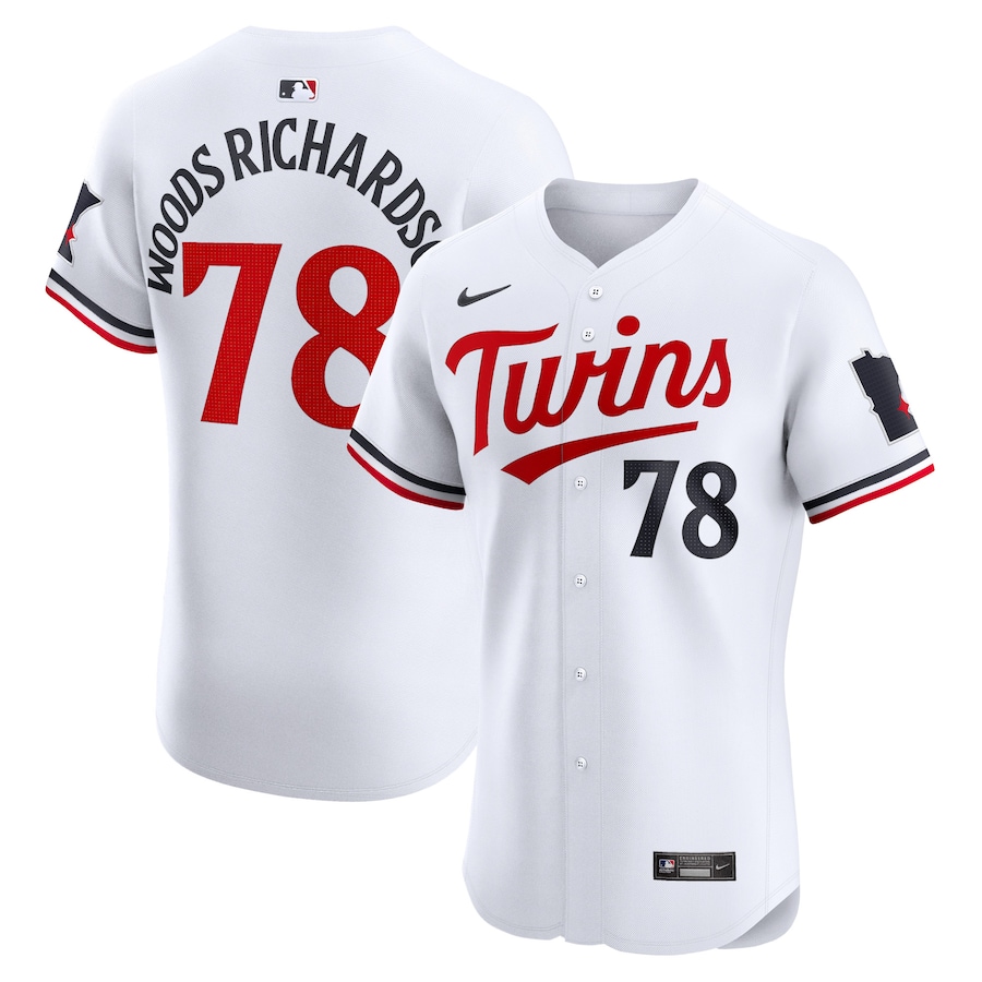 Men's Minnesota Twins Simeon Woods Richardson White Home Elite Player Jersey