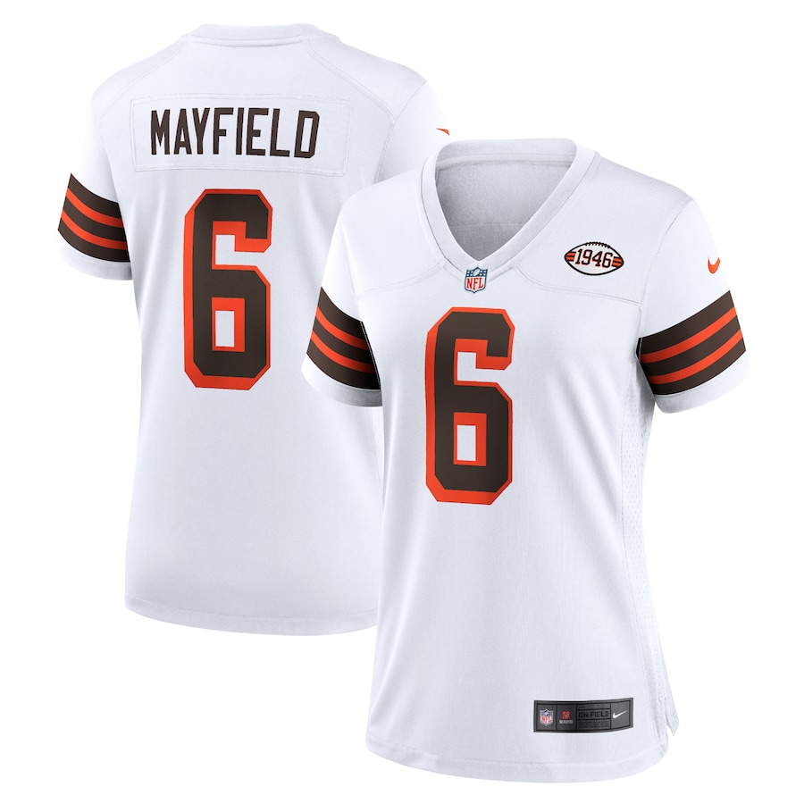 Womens Cleveland Browns Baker Mayfield White 1946 Collection Alternate Game Jersey