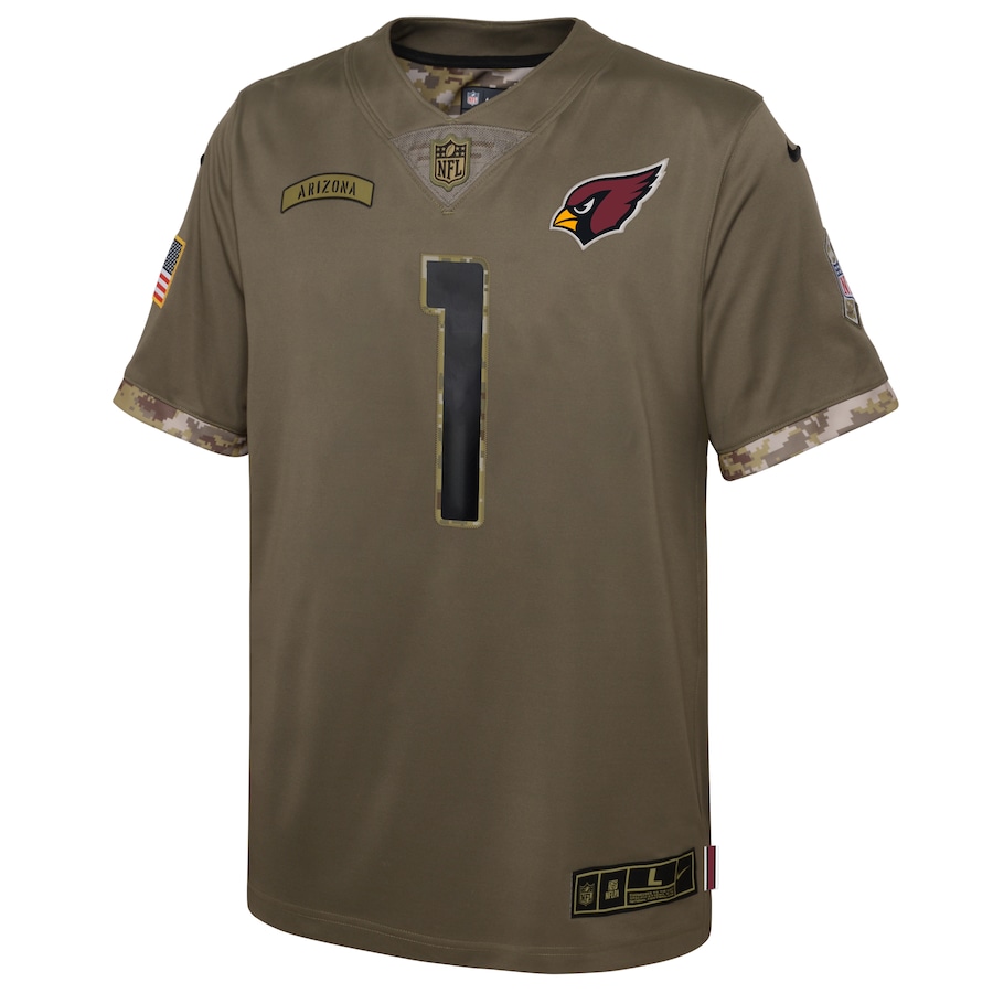 Youth Arizona Cardinals Kyler Murray Olive 2022 Salute To Service Player Limited Jersey