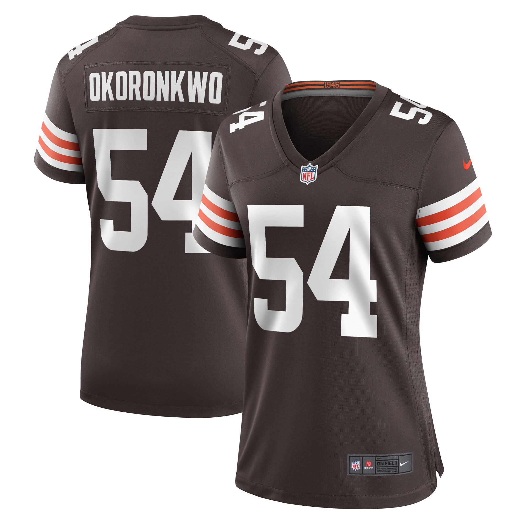 Ogbonnia Okoronkwo Cleveland Browns Women's Game Player Jersey - Brown