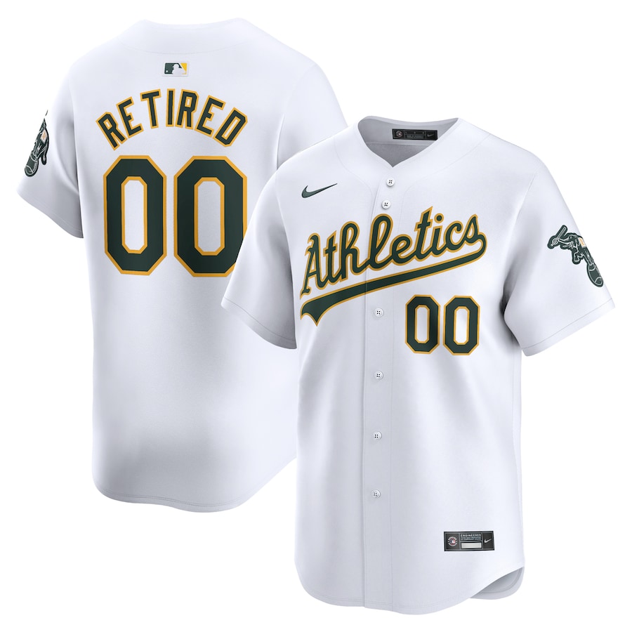 Men's Oakland Athletics White Home Limited Pick-A-Player Retired Roster Jersey