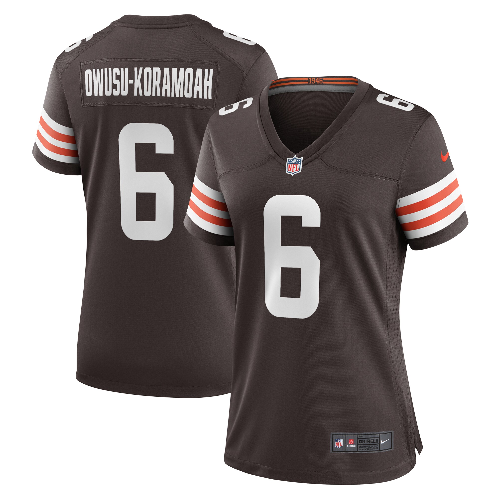 Jeremiah Owusu-Koramoah Cleveland Browns Women's Team Game Jersey - Brown