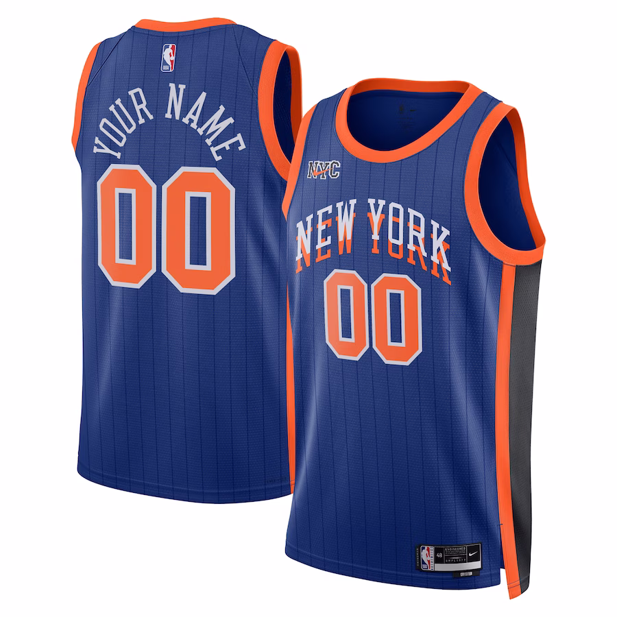 Unisex New York Knicks Nike Blue 2023/24 Custom Swingman Jersey - City Edition