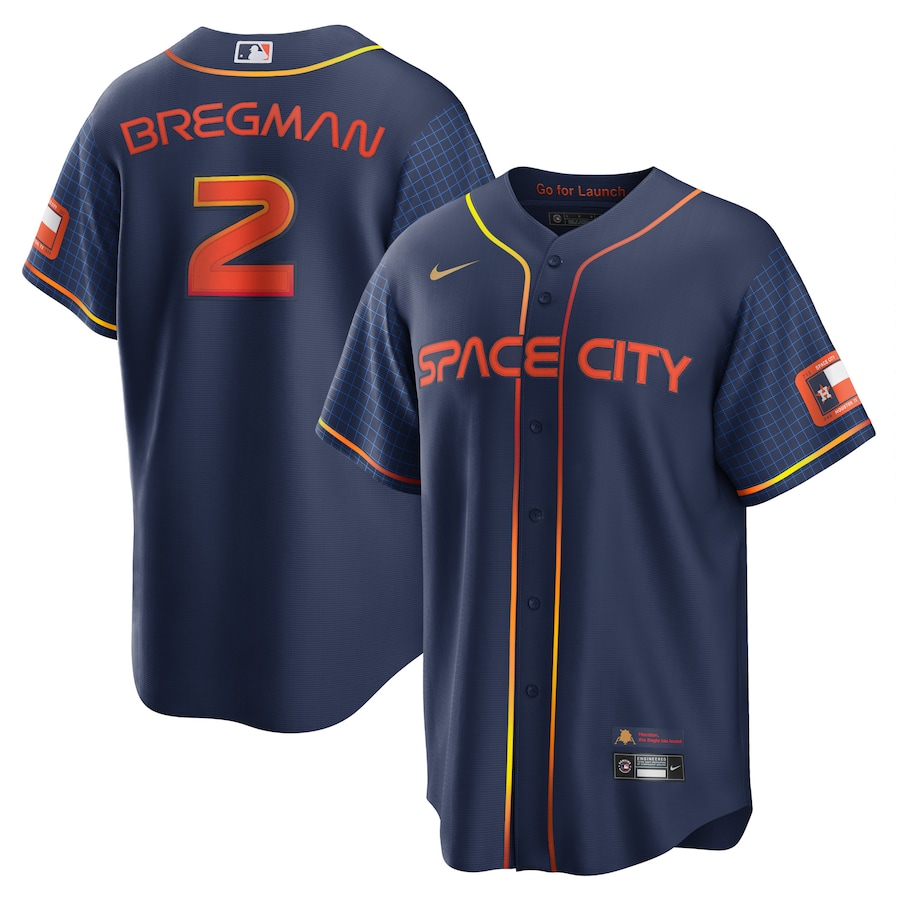 Men's Houston Astros Alex Bregman Navy City Connect Replica Player Jersey