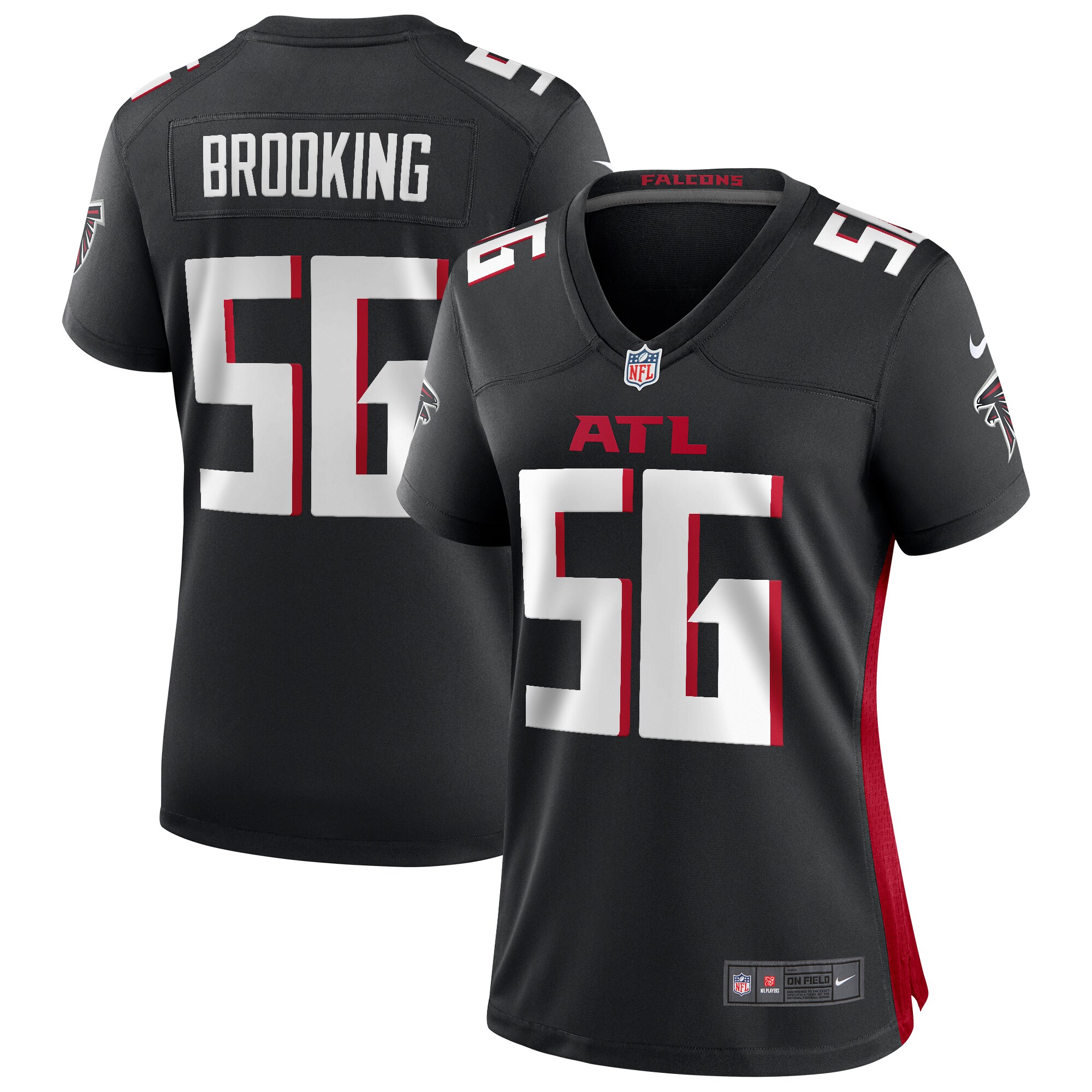 Keith Brooking Atlanta Falcons Women's Game Retired Player Jersey - Black