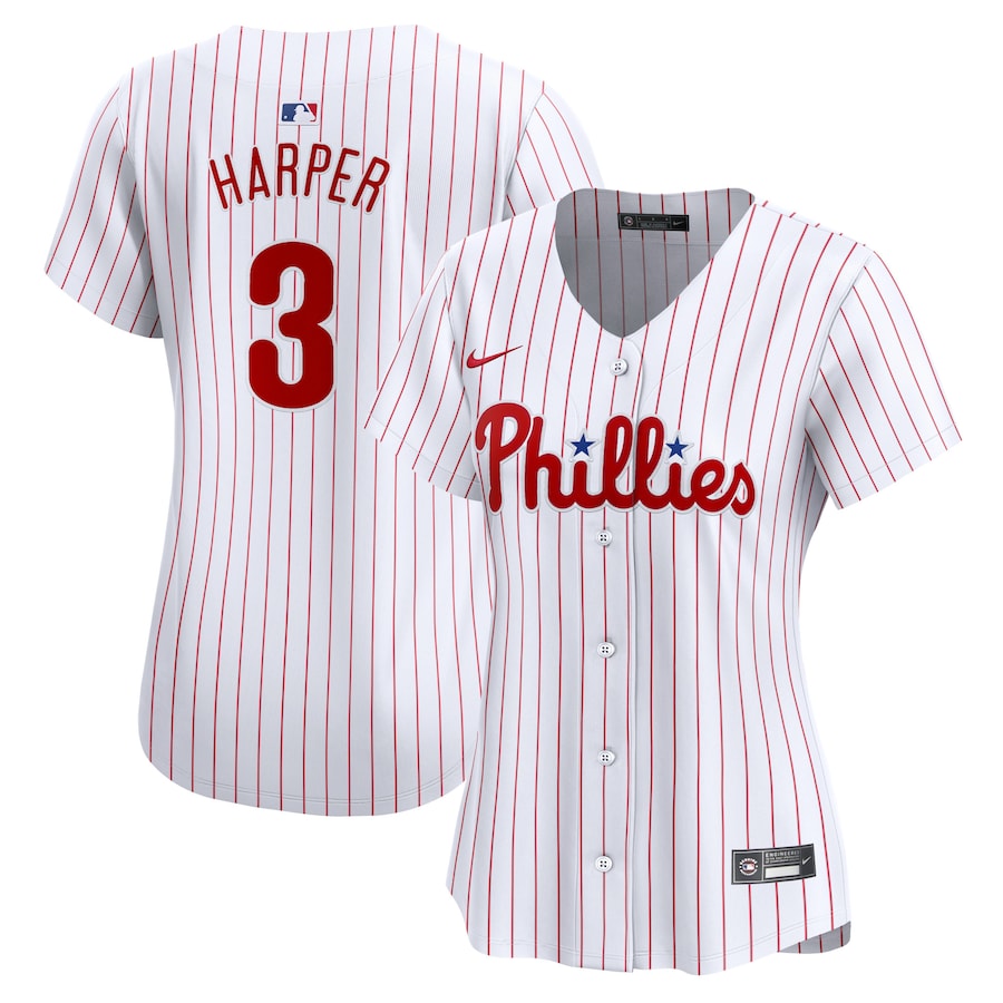 Women's Philadelphia Phillies Bryce Harper White Home Limited Player Jersey