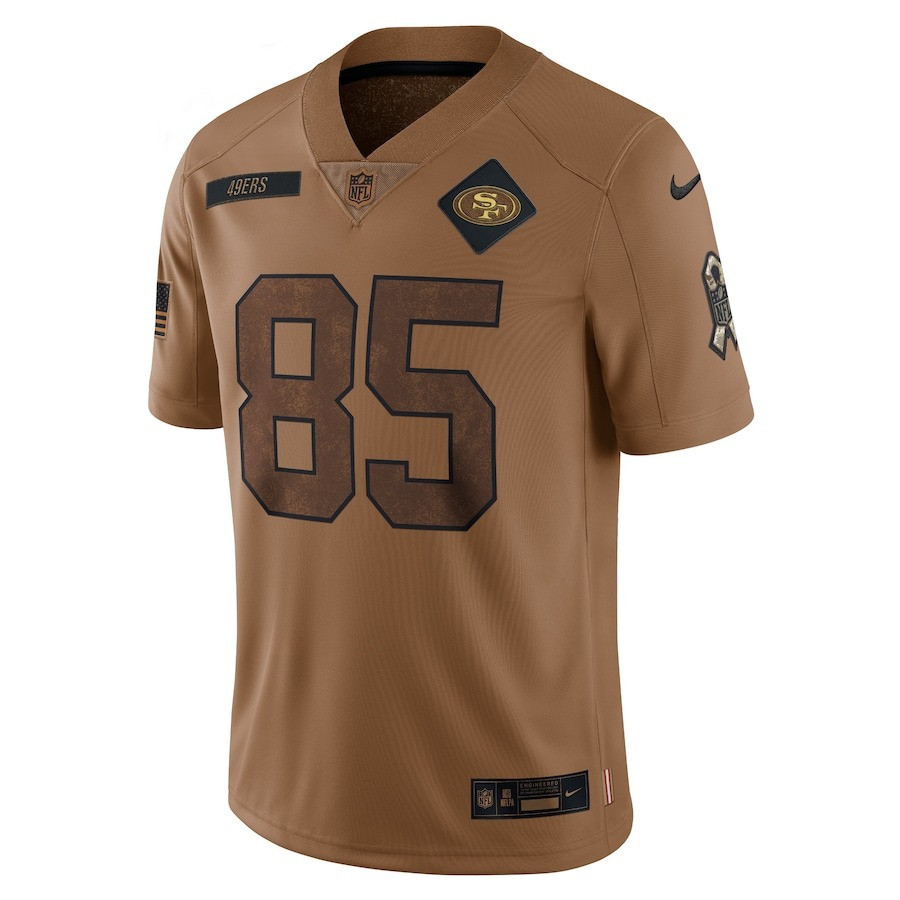 George Kittle 85 San Francisco 49ers 2023 Salute To Service Limited Jersey - Brown