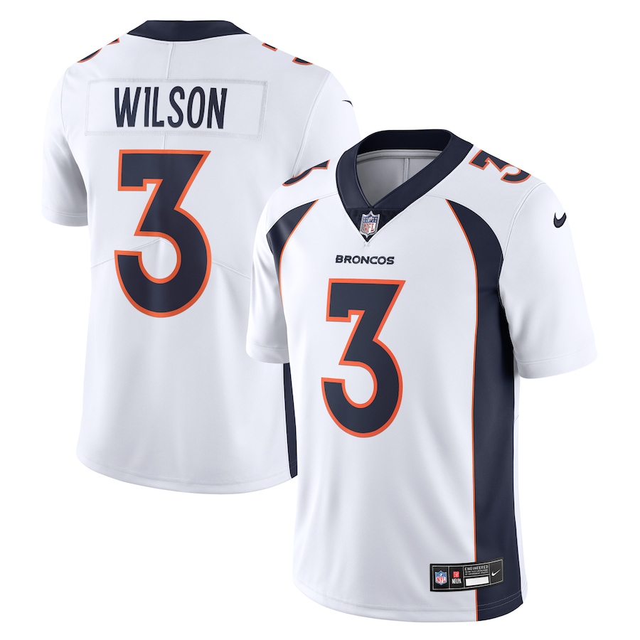 Mens Denver Broncos Russell Wilson White Vapor Untouchable Limited Jersey