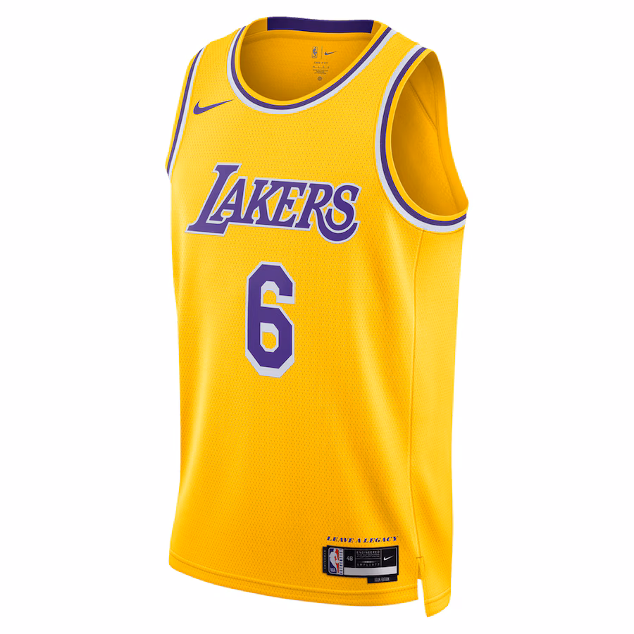 Unisex Los Angeles Lakers LeBron James Nike Gold Swingman Jersey - Icon Edition