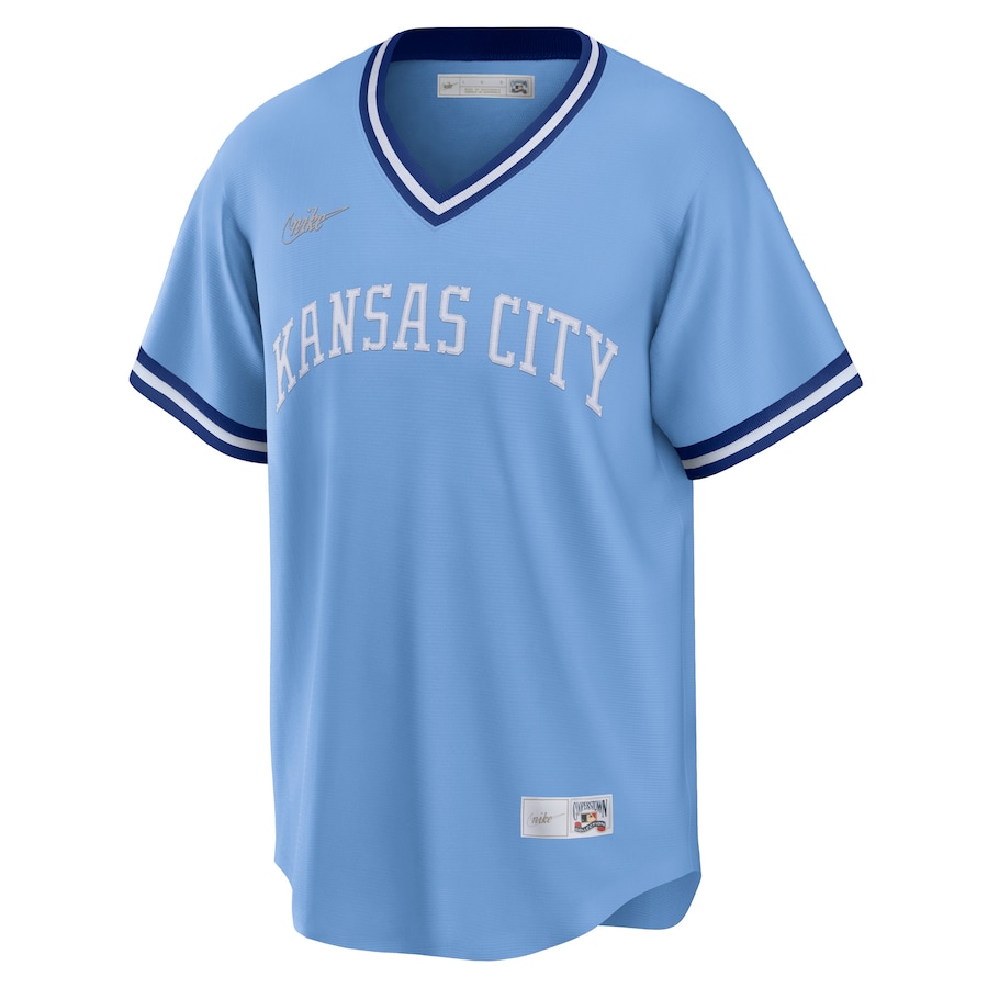 Men's Kansas City Royals Light Blue Road Cooperstown Collection Team Jersey