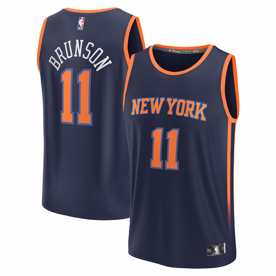 Jalen Brunson New York Knicks Fanatics Fast Break Replica Player Jersey - Statement Edition - Navy