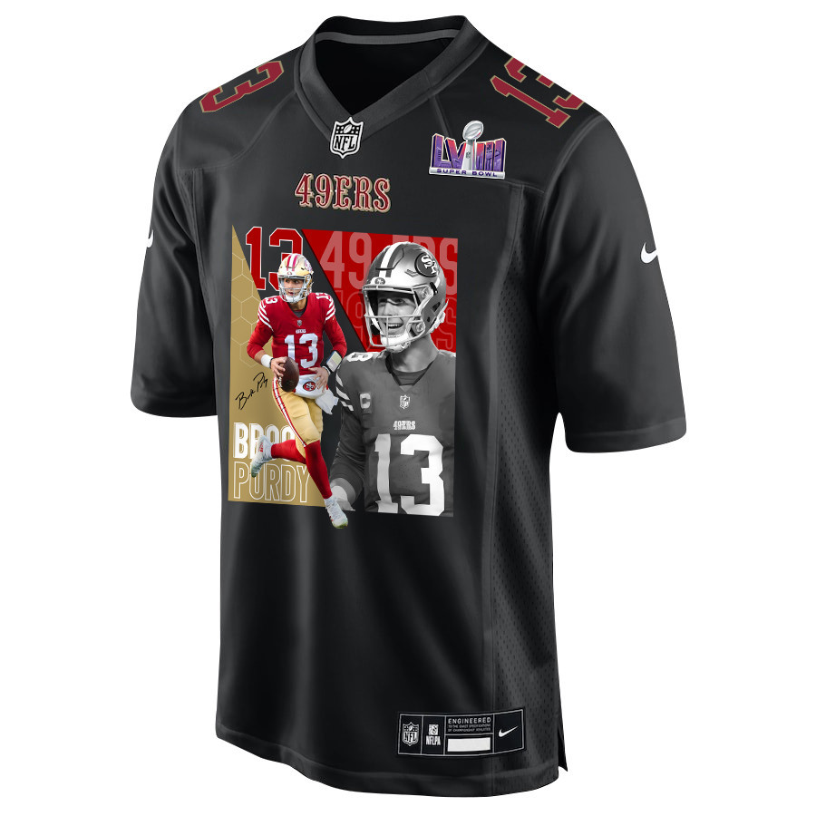 Brock Purdy 13 Signed San Francisco 49ers The Son of Steel Fashion Game Men Jersey - Carbon Black