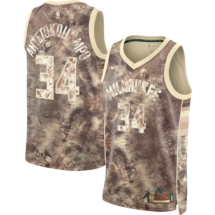 Unisex Milwaukee Bucks Giannis Antetokounmpo Brown Select Series Jersey