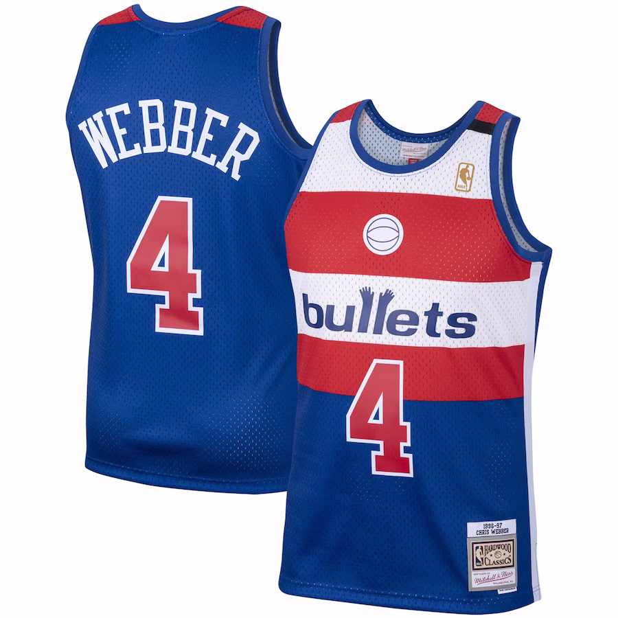 Men's Washington Bullets Chris Webber Mitchell & Ness Royal 2001/02 Hardwood Classics Swingman Jersey