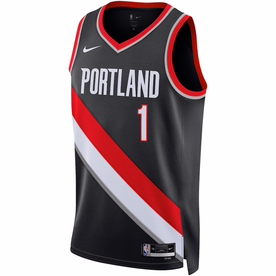 Unisex Portland Trail Blazers Anfernee Simons Nike Black Swingman Jersey - Icon Edition