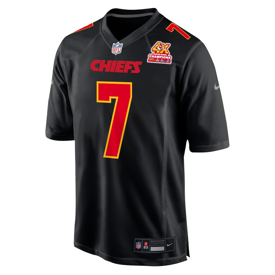Harrison Butker 7 Kansas City Chiefs Super Bowl LVIII Champions 4X Fashion Game Men Jersey - Carbon Black
