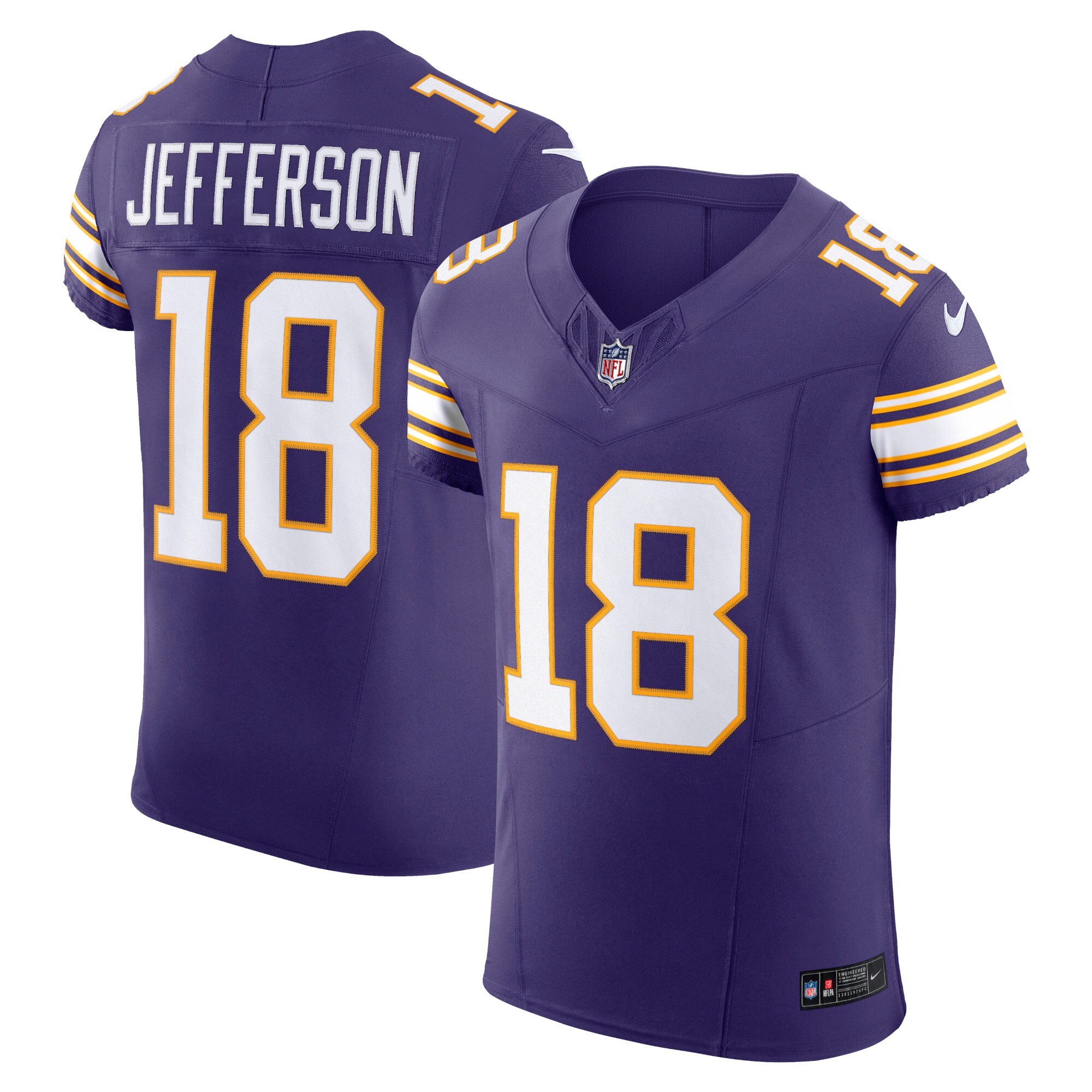 Justin Jefferson Minnesota Vikings Alternate Vapor F.U.S.E. Elite Jersey - Purple