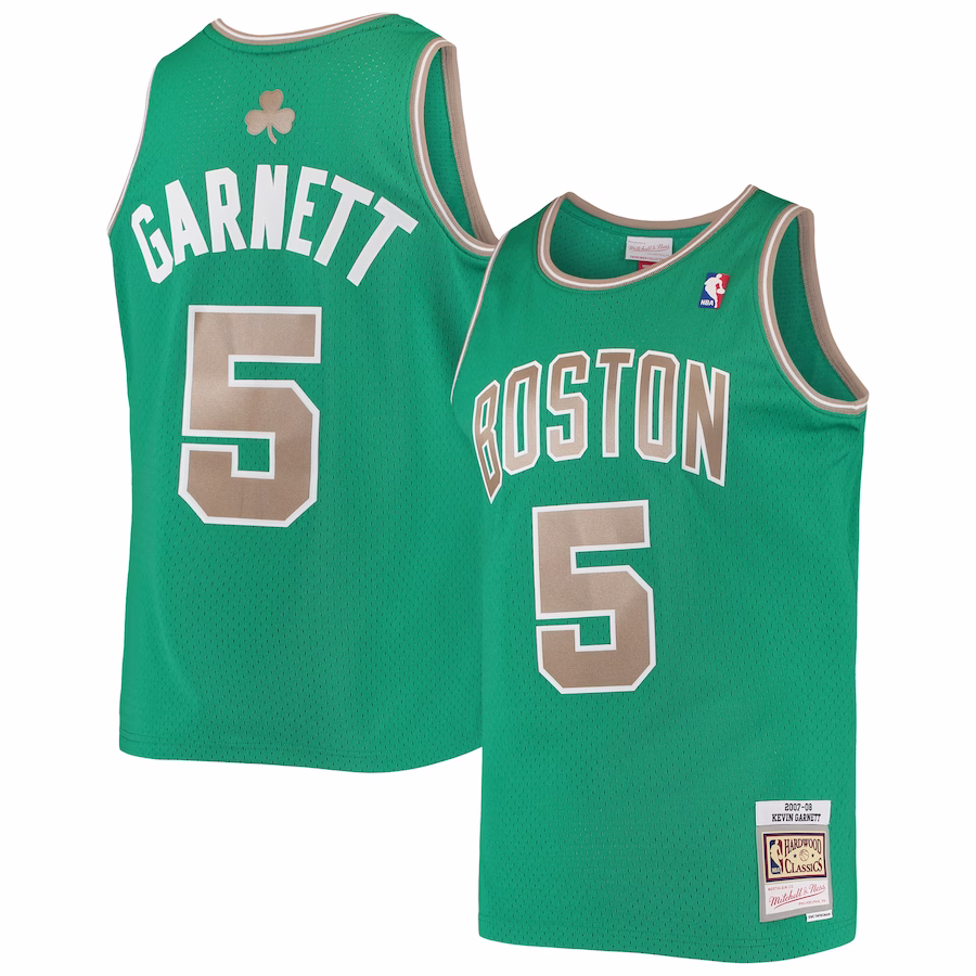 Men's Boston Celtics Kevin Garnett Mitchell & Ness Kelly Green 2001/02 Hardwood Classics Swingman Jersey
