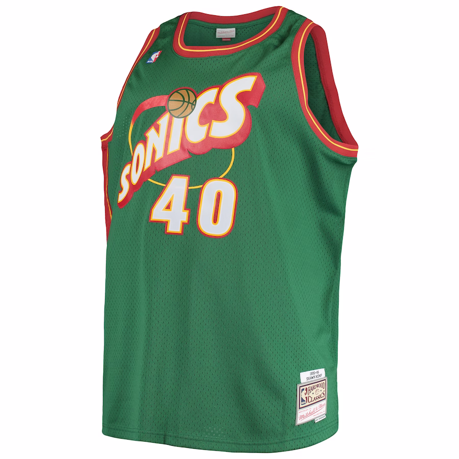 Men's Seattle SuperSonics Shawn Kemp Mitchell & Ness Green Big & Tall Hardwood Classics Jersey