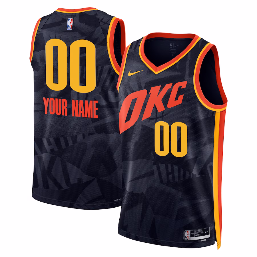 Unisex Oklahoma City Thunder Nike Navy 2023/24 Custom Swingman Jersey - City Edition