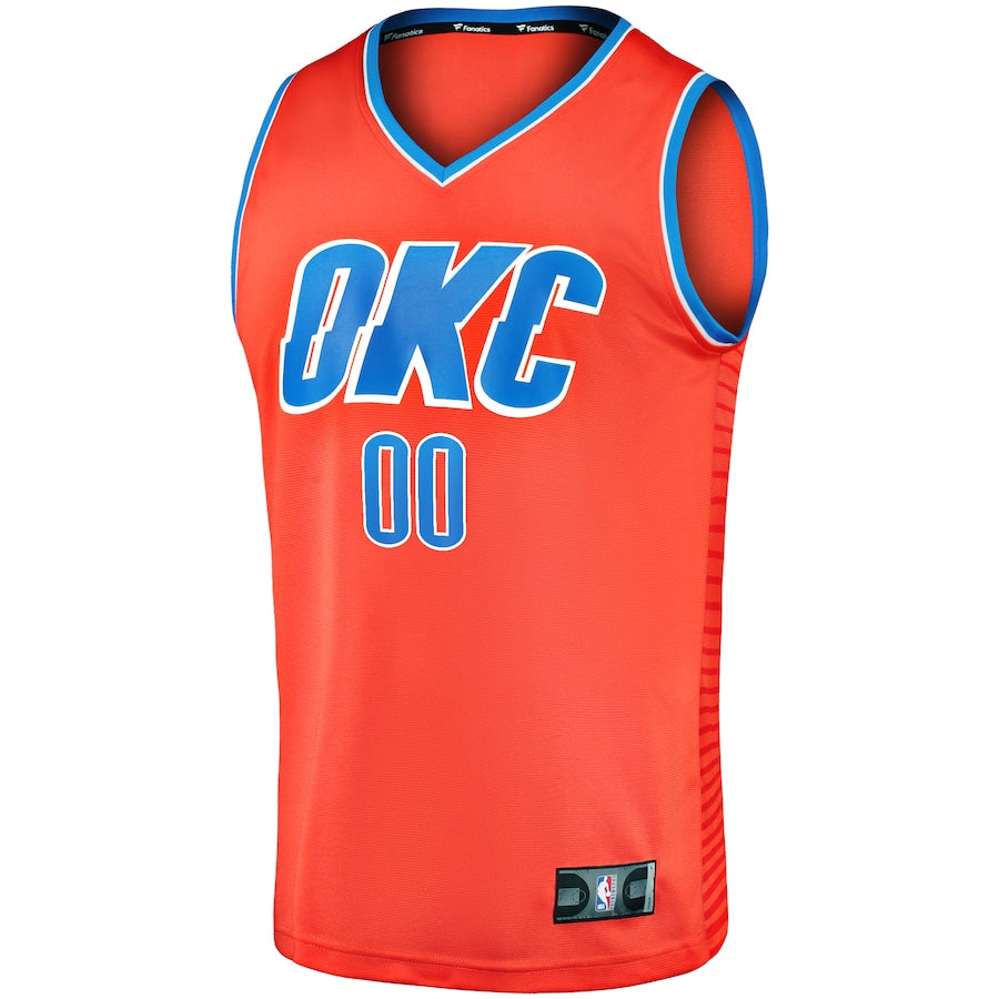 Mens Oklahoma City Thunder Branded Orange 2022/23 Fast Break Custom Jersey