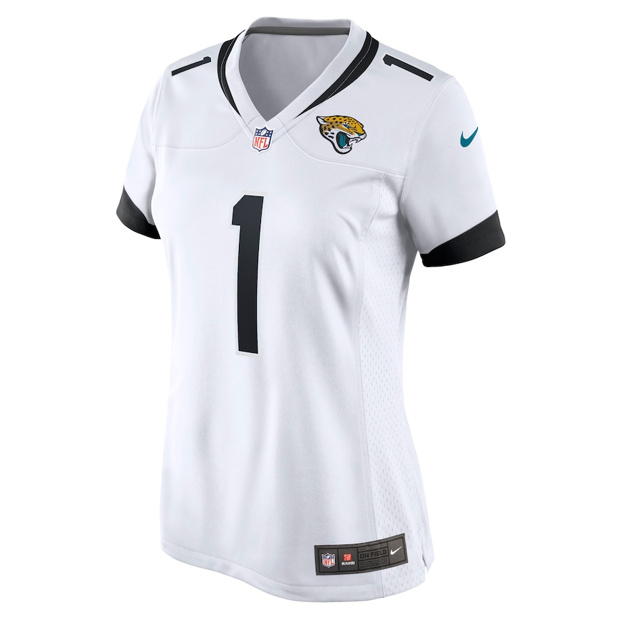 Womens Jacksonville Jaguars Travis Jr. Etienne White Game Player Jersey