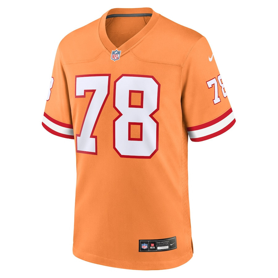 Tristan Wirfs 78 Tampa Bay Buccaneers Men Throwback Game Jersey - Orange
