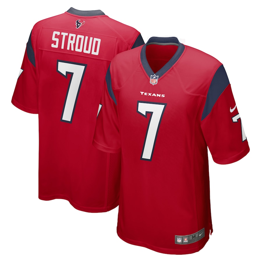 Mens Houston Texans CJ Stroud Red 2023 Draft First Round Pick Alternate Game Jersey