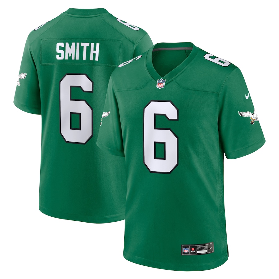 Mens Philadelphia Eagles DeVonta Smith Kelly Green Alternate Game Player Jersey