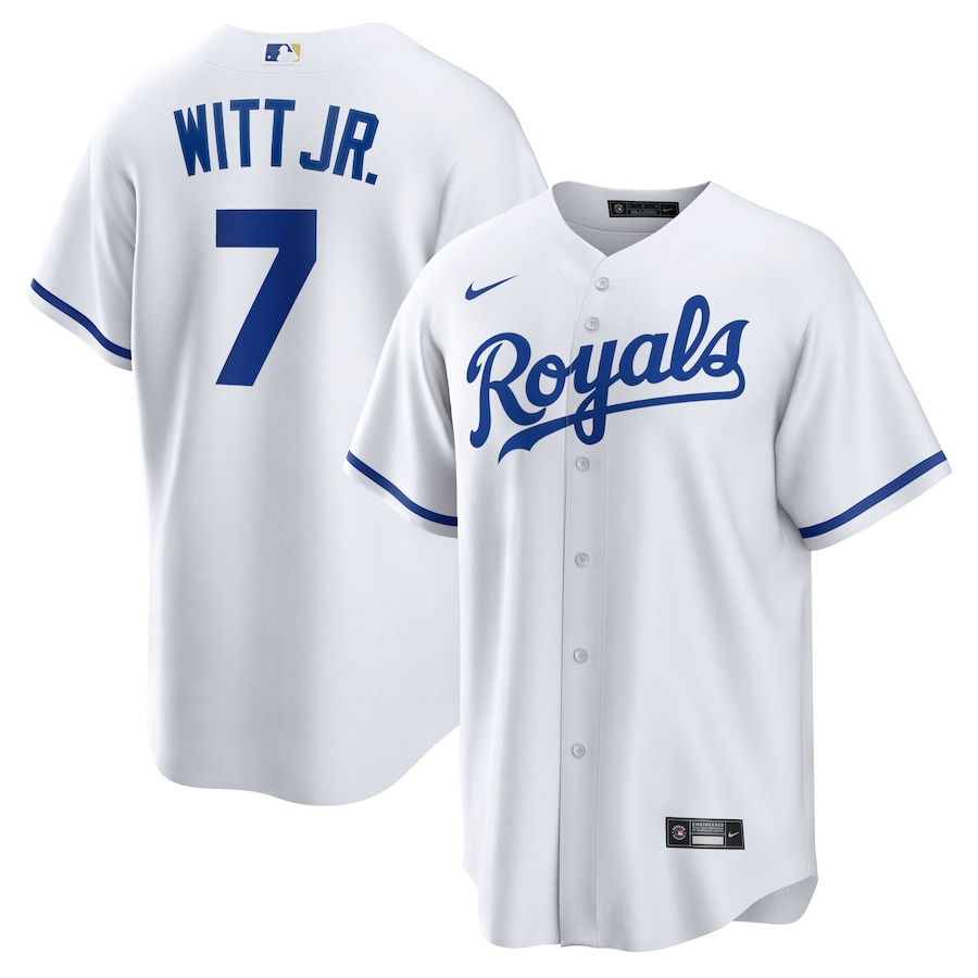 Men's Kansas City Royals Bobby Witt Jr. White Home Replica Player Jersey