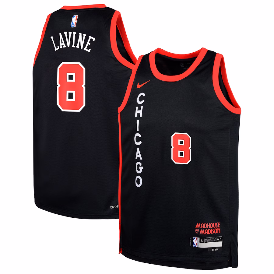 Youth Chicago Bulls Zach LaVine Nike Black Swingman Replica Jersey - City Edition