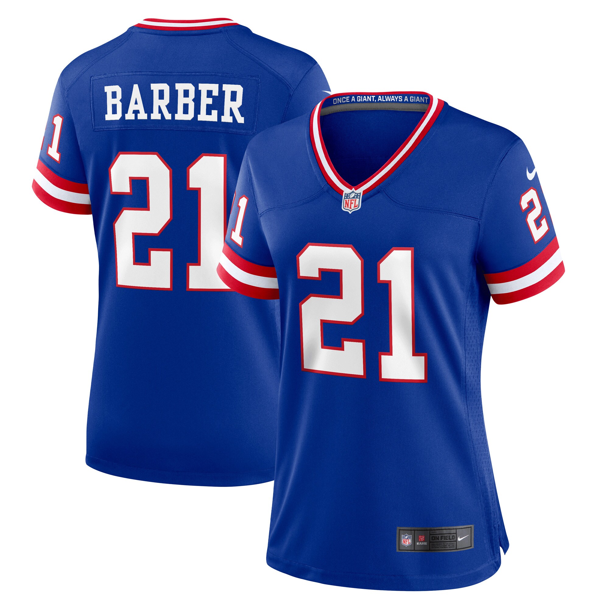 Tiki Barber New York Giants Women's Classic Retired Player Game Jersey - Royal