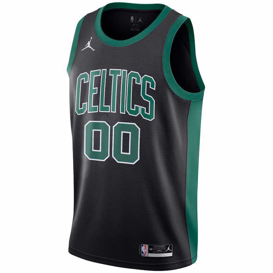 Men's Boston Celtics Jordan Brand Black Swingman Custom Jersey - Statement Edition