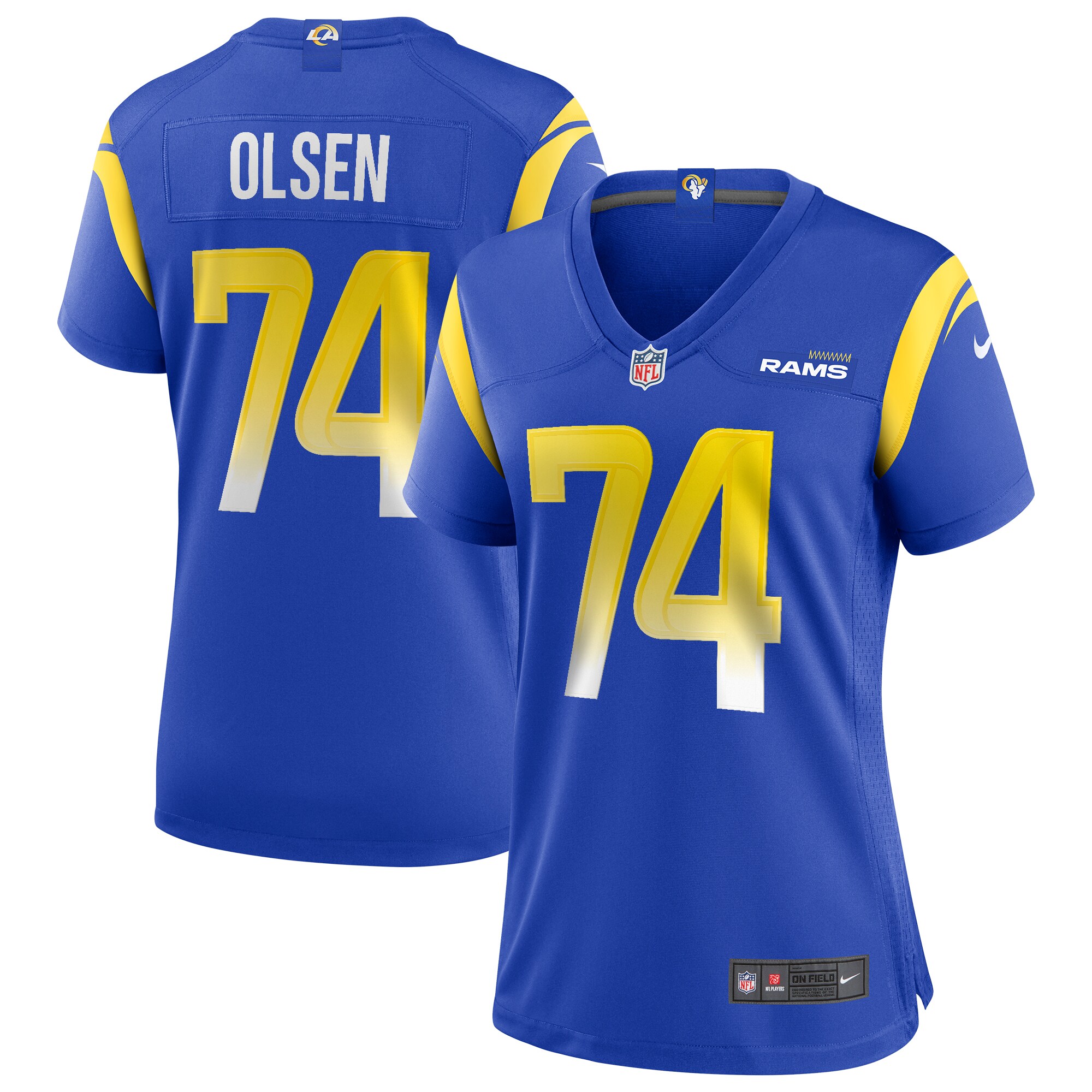 Merlin Olsen Los Angeles Rams Women's Game Retired Player Jersey - Royal