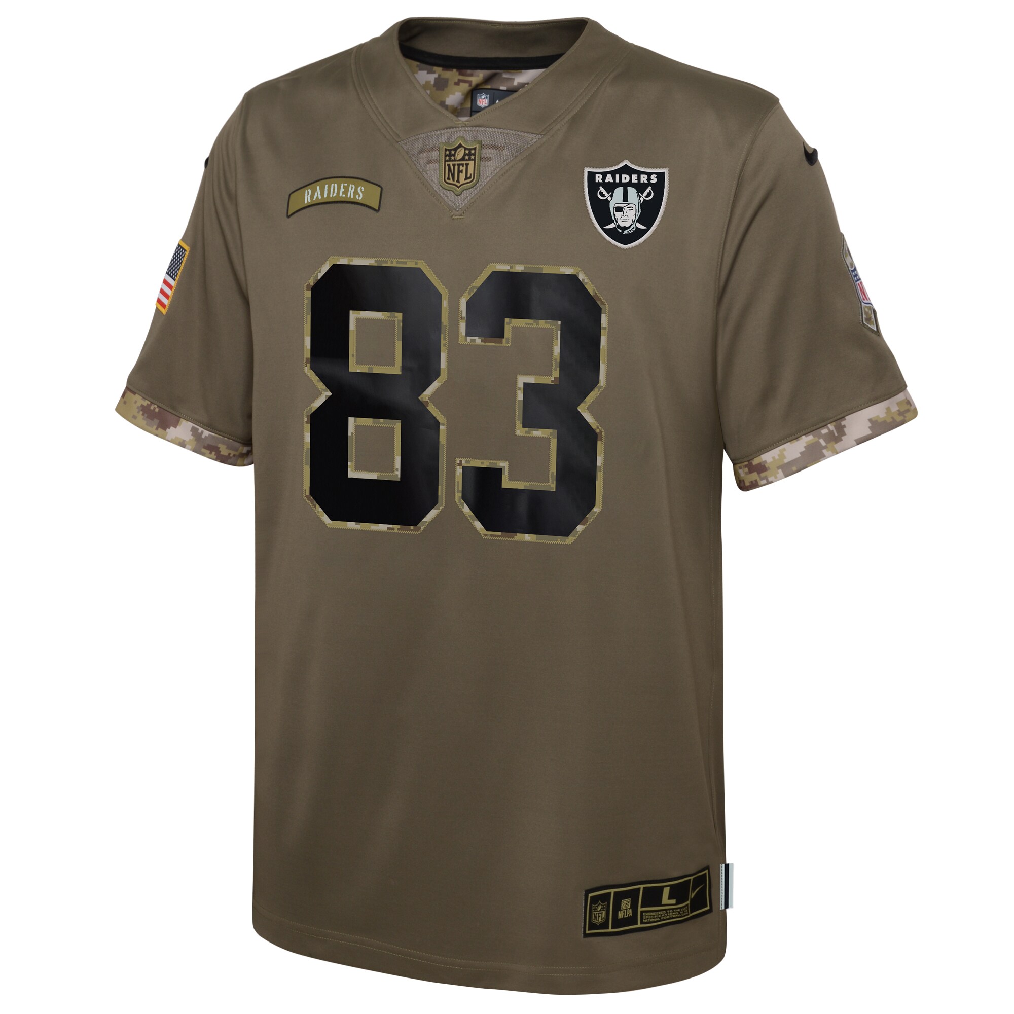 Darren Waller Las Vegas Raiders Youth 2022 Salute To Service Player Limited Jersey - Olive