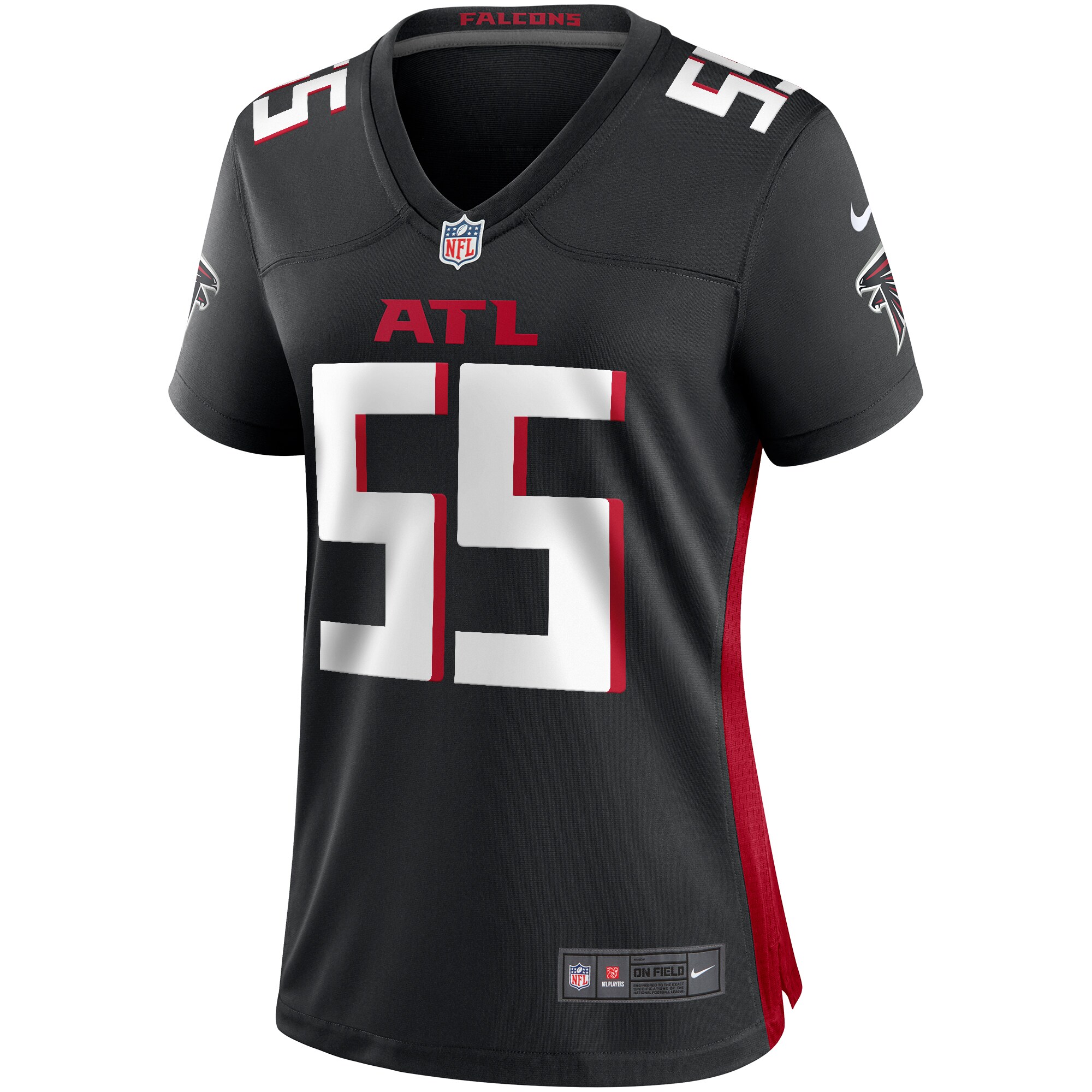 John Abraham Atlanta Falcons Women's Game Retired Player Jersey - Black