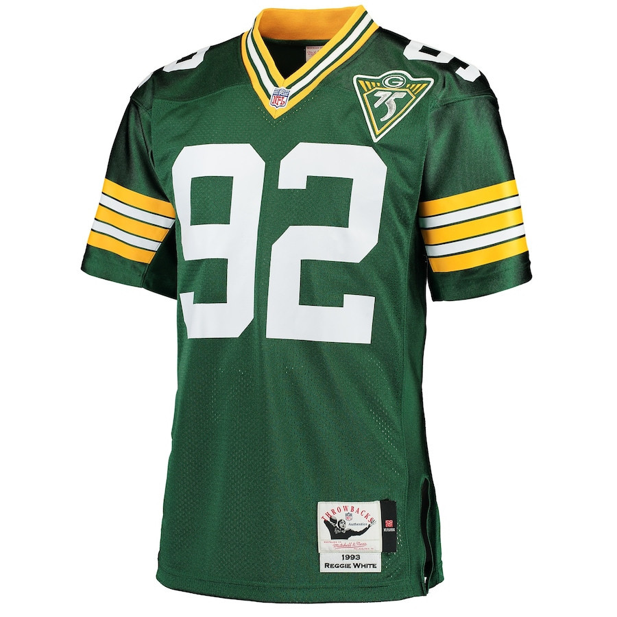 Reggie White 92 Green Green Bay Packers 1993 Throwback Men Game Jersey - Green