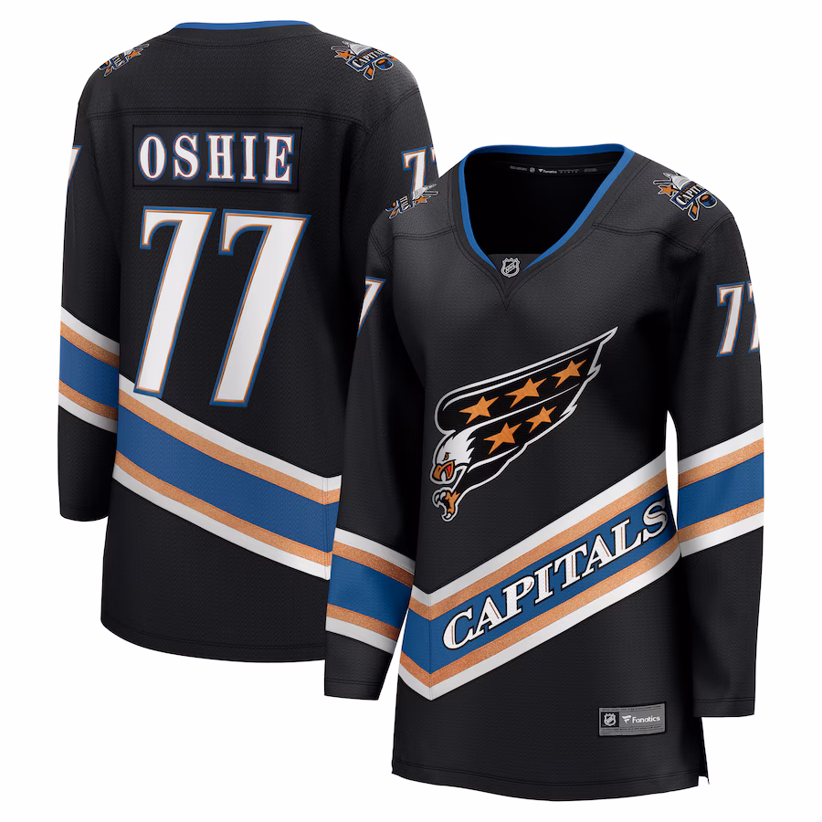 TJ Oshie Washington Capitals Fanatics Women's Alternate 50th Anniversary Premier Breakaway Player Jersey - Black