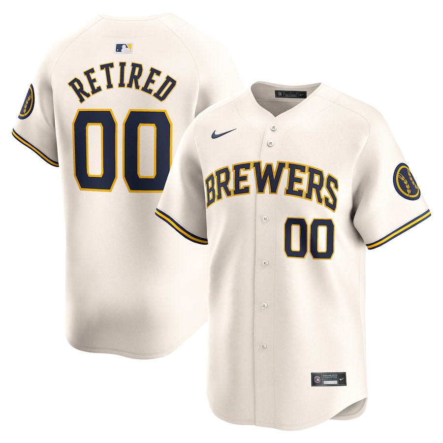 Men's Milwaukee Brewers Cream Home Limited Pick-A-Player Retired Roster Jersey