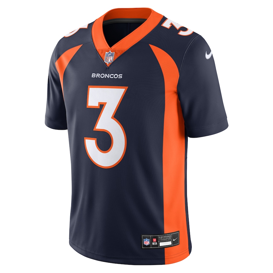 Mens Denver Broncos Russell Wilson Navy Vapor Untouchable Limited Jersey