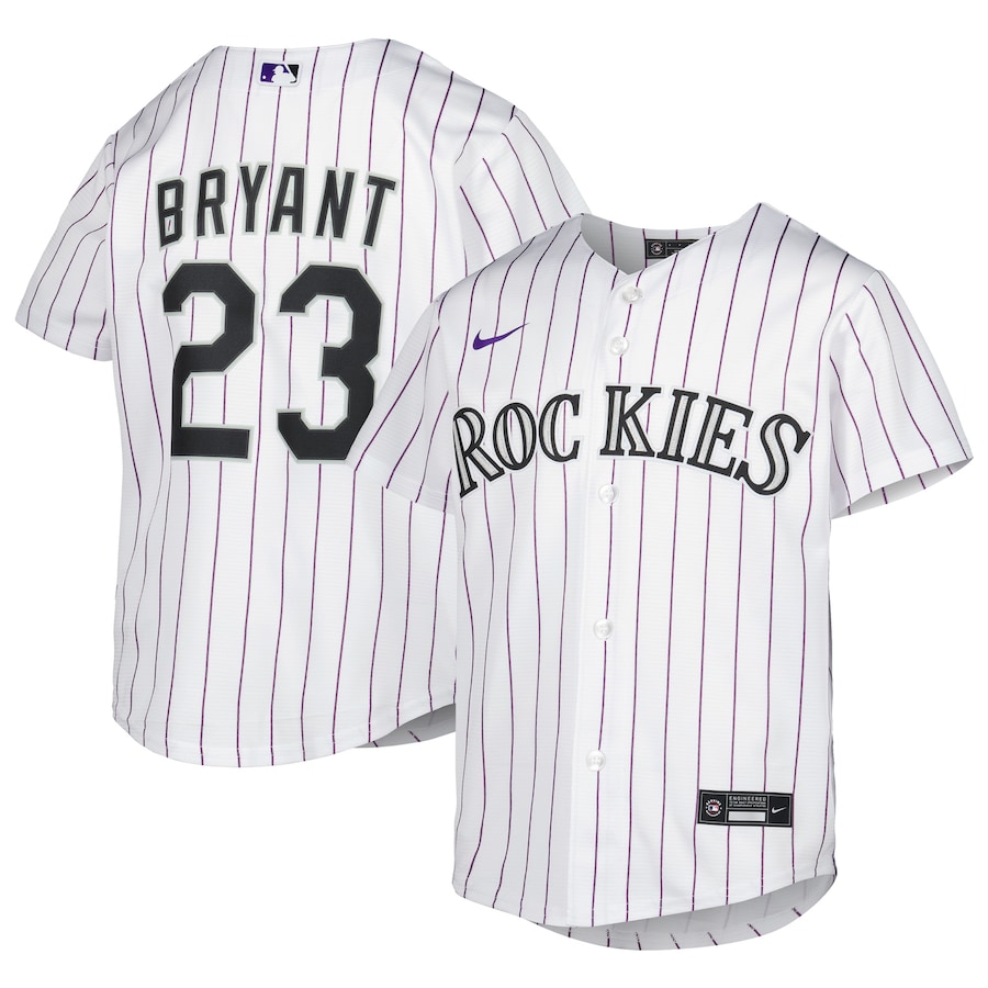 Youth Colorado Rockies Kris Bryant White Alternate Replica Player Jersey
