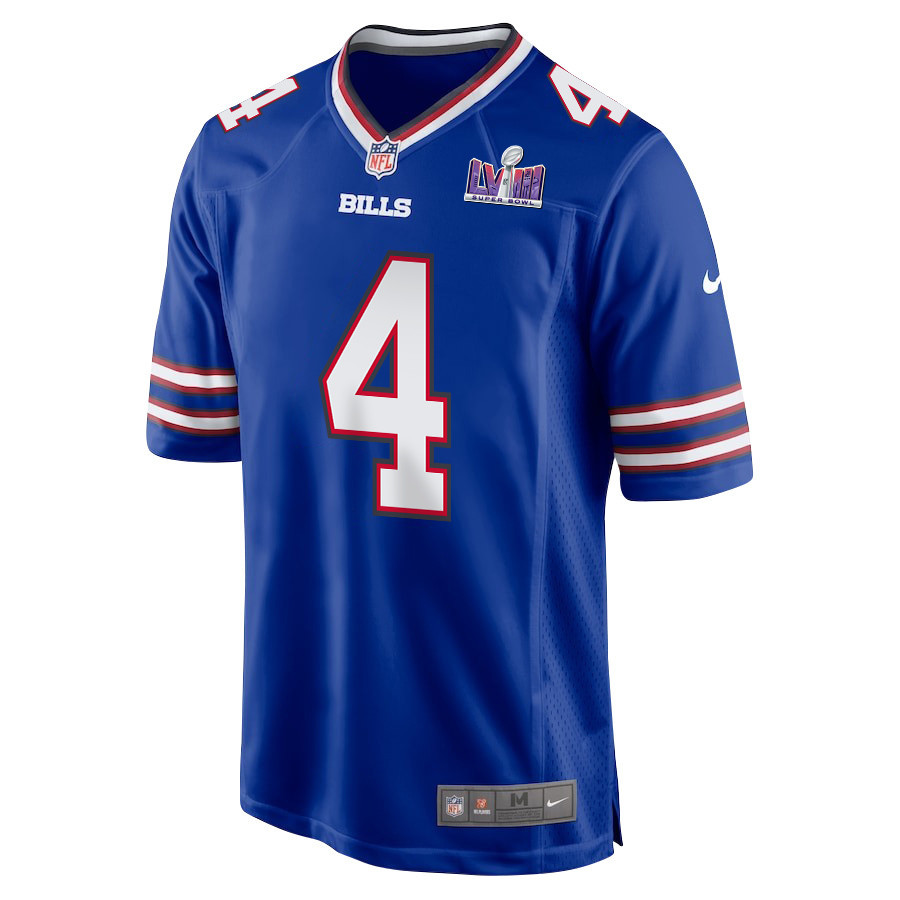 James Cook 4 Signed Buffalo Bills Super Bowl LVIII Game Men Jersey - Royal