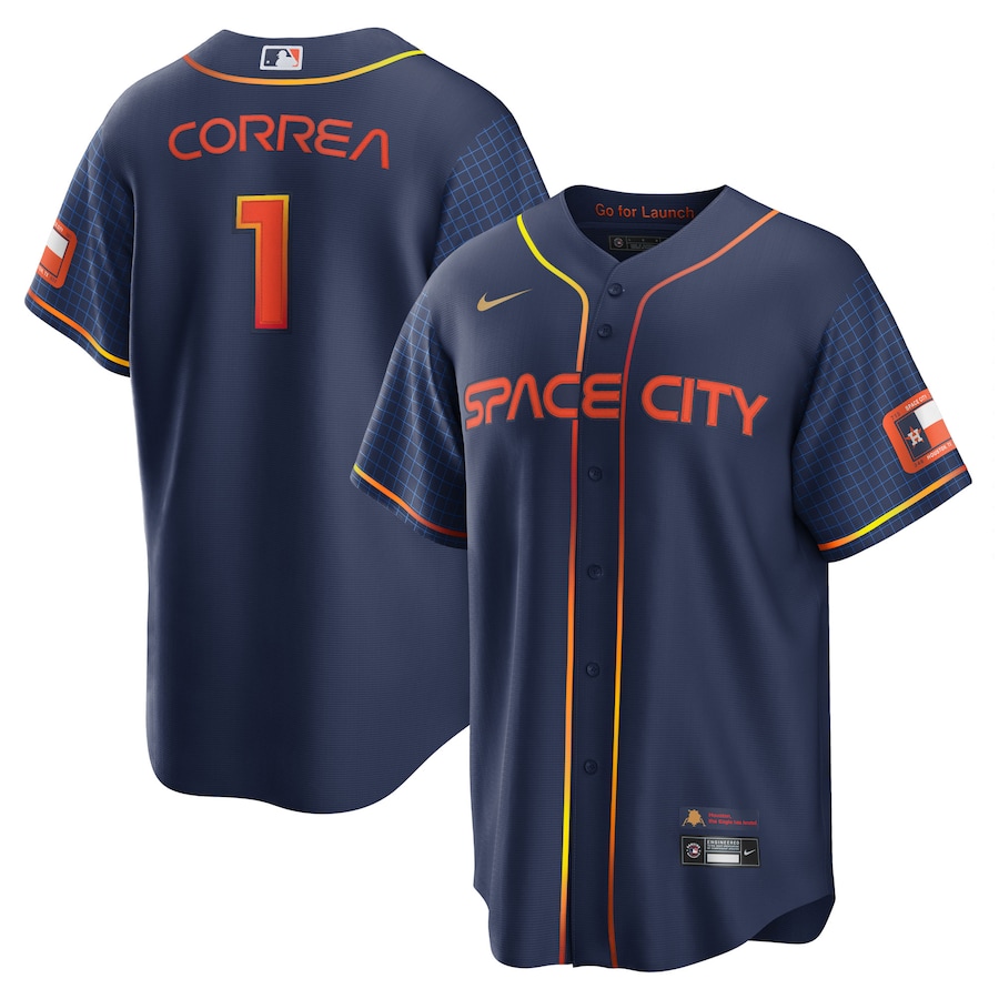 Men's Houston Astros Carlos Correa Navy City Connect Replica Player Jersey
