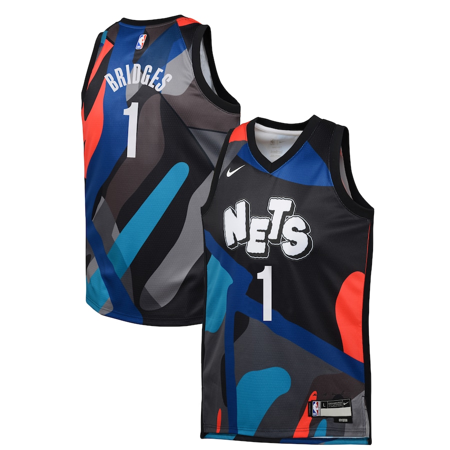 Youth Brooklyn Nets Mikal Bridges Nike Black Swingman Replica Jersey - City Edition