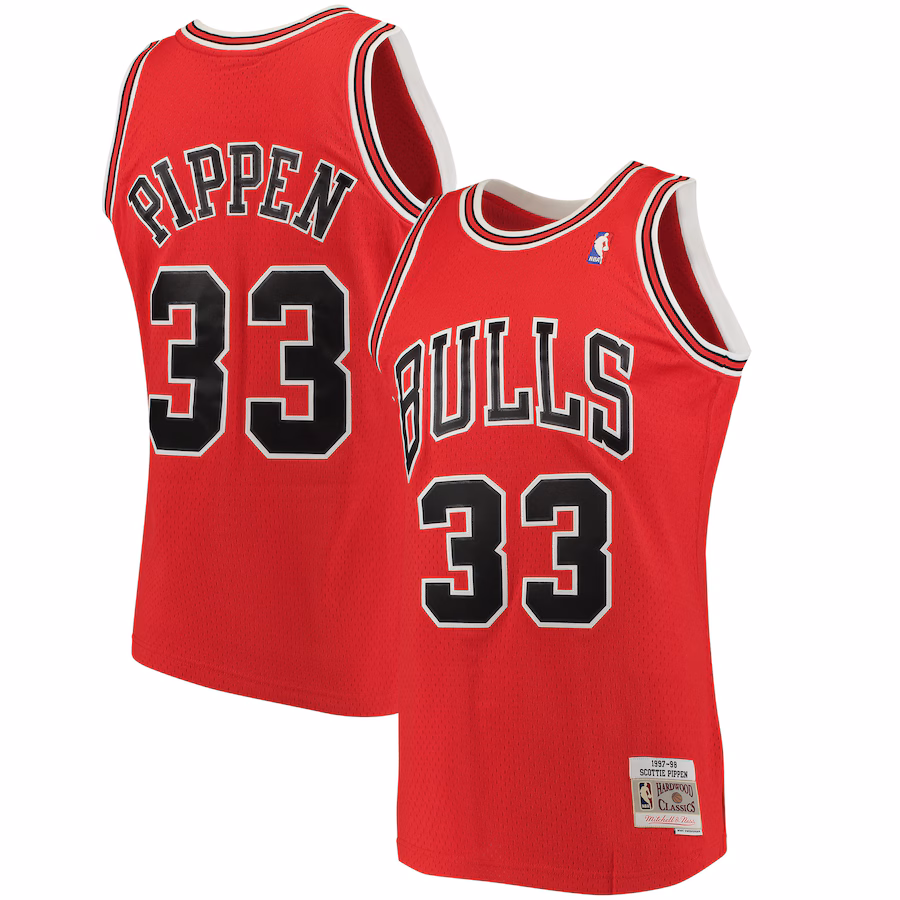Men's Chicago Bulls Scottie Pippen Mitchell & Ness Red Big & Tall Hardwood Classics Jersey